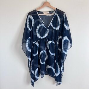 Michael Kors Blue and White Swim Coverup